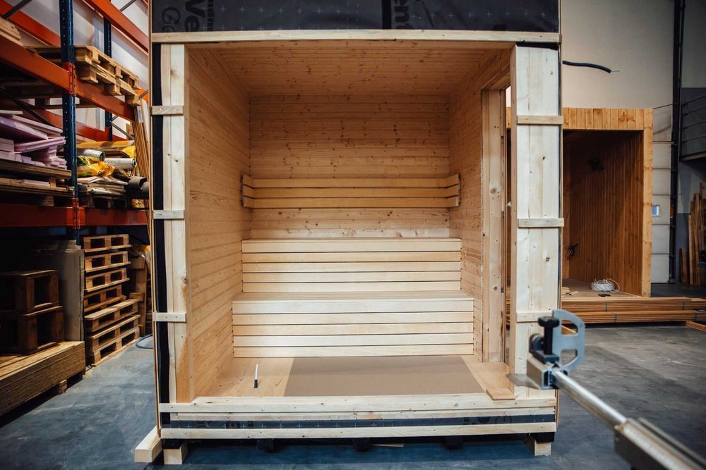 Nowoczesna sauna ogrodowa 220x220 – projekt, wykonanie - Katowice