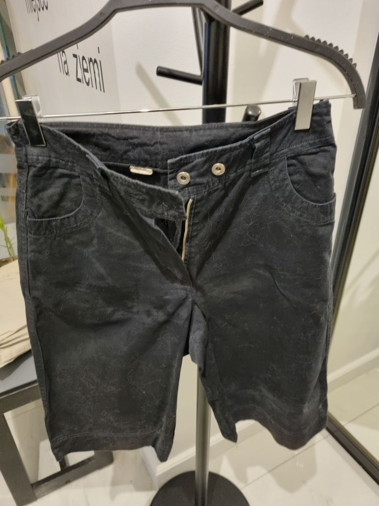 Spodenki czarne jeans, dżinsowe 38