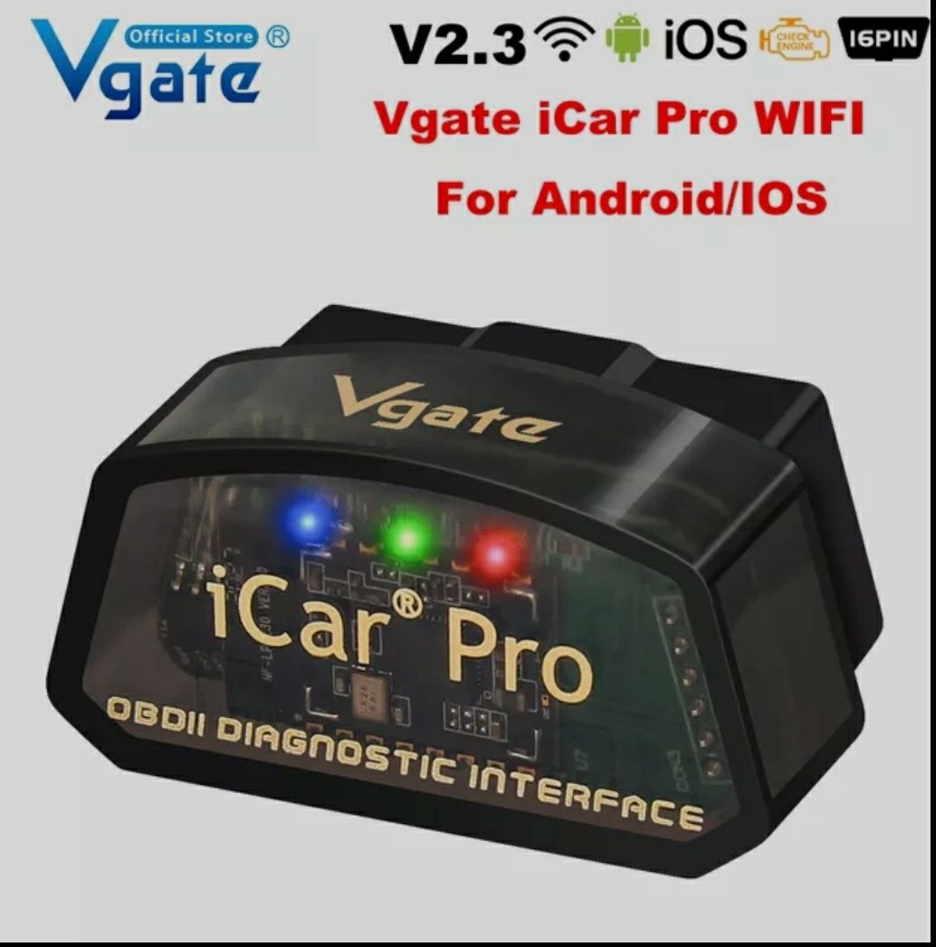 Сканер  Vgate Icar Pro Wi-Fi ELM327 Bimmercode автомобильный