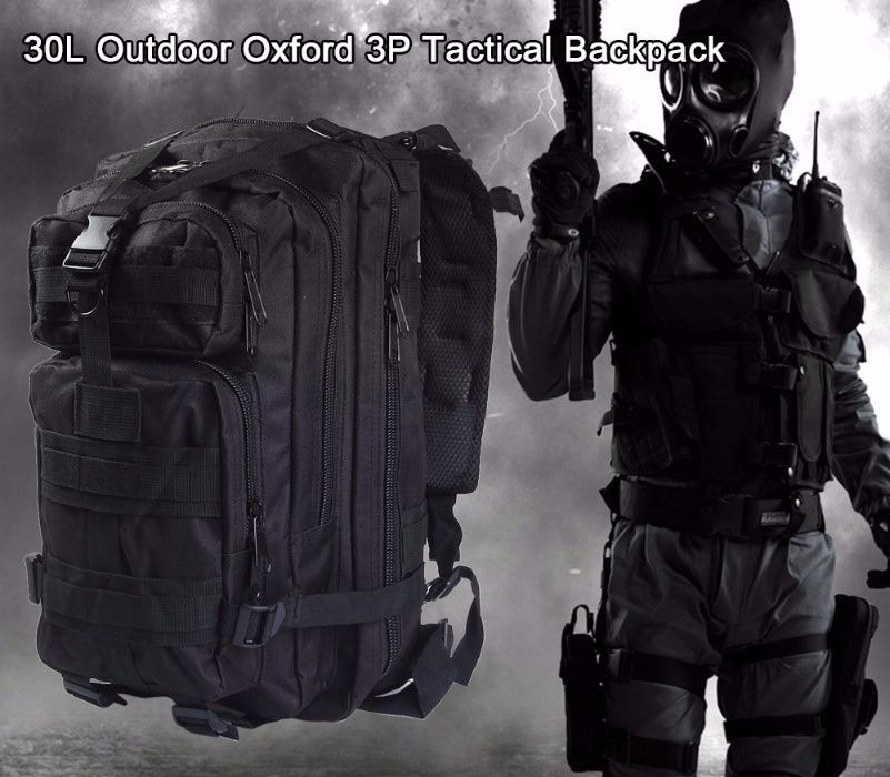 Mochila Militar 30l - Tactical Backpack - Preto - ARTIGO NOVO