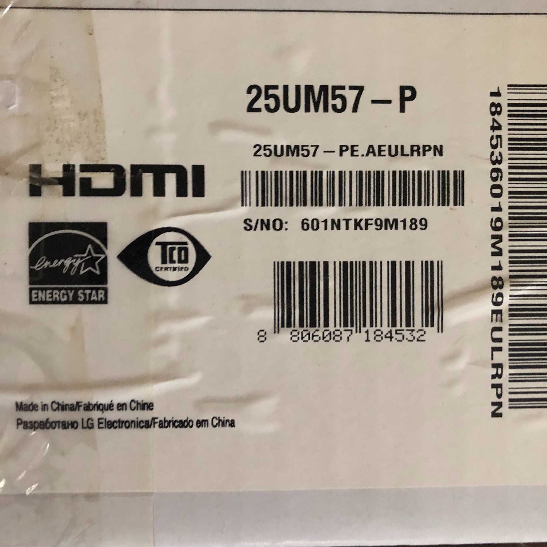 Монітор 25'' LG 25UM57-P IPS UltraWide.