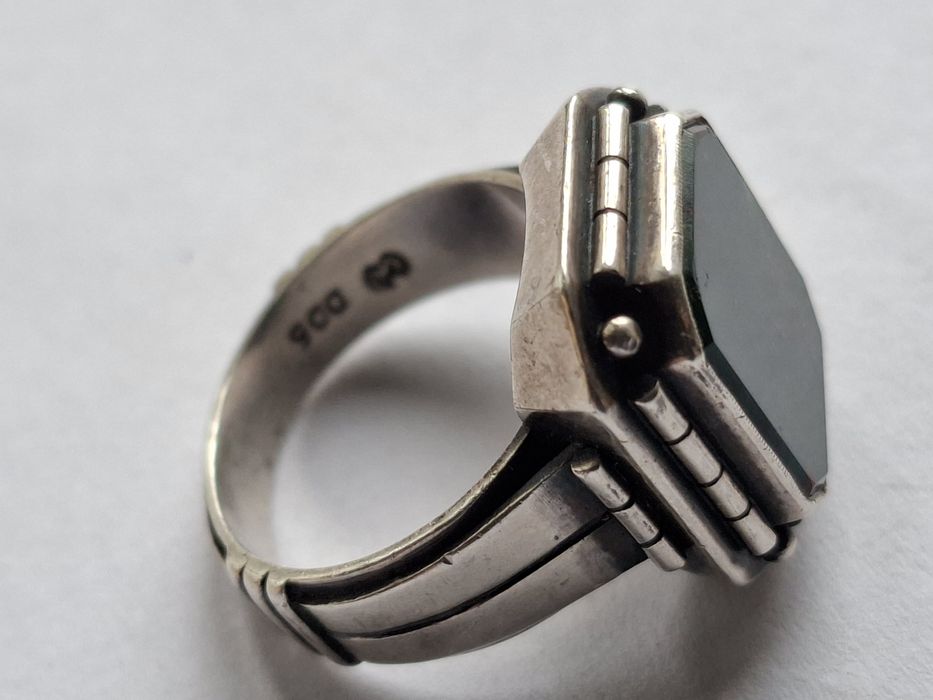 Stary srebrny sygnet męski srebro rękodzieło pierścień pierścionek