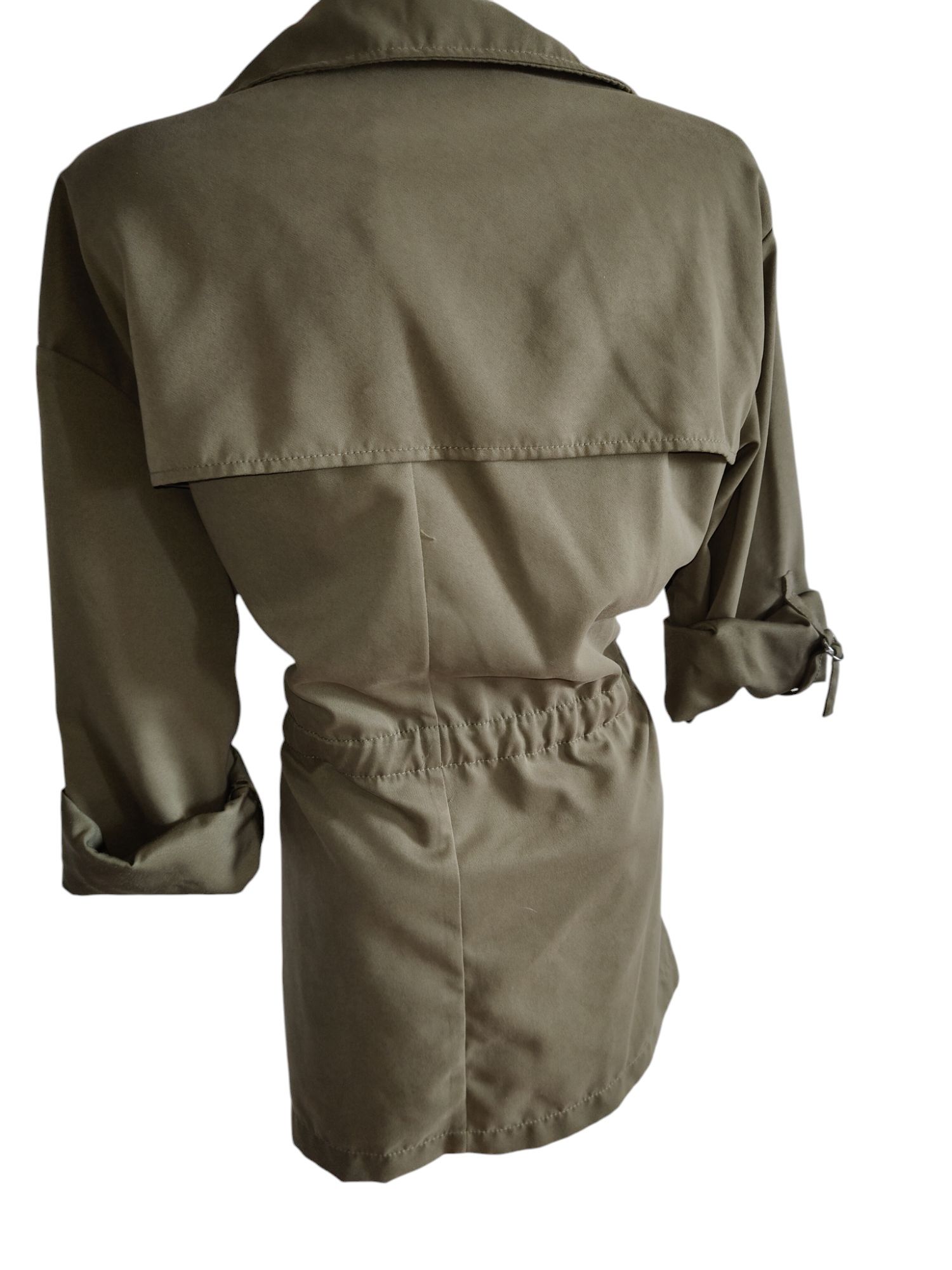 Markowy trencz kurtka parka wiosna lato rS Stradivarius khaki oliwkowa
