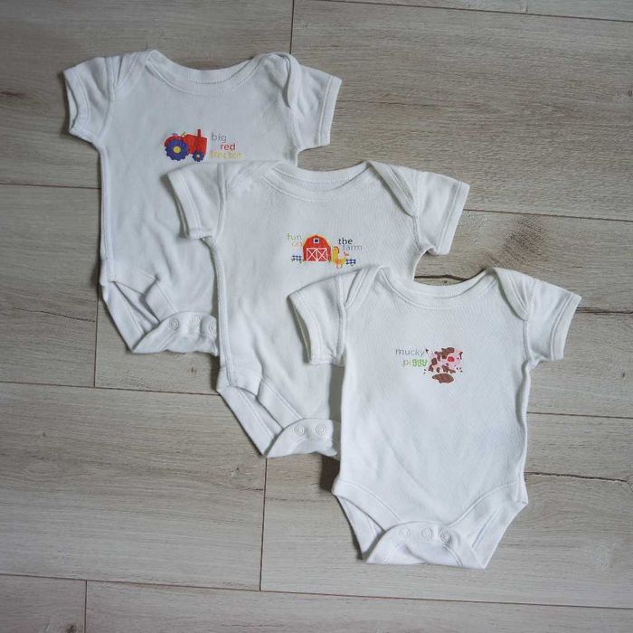 3pack body farma białe Marks&Spencer 1msc 56