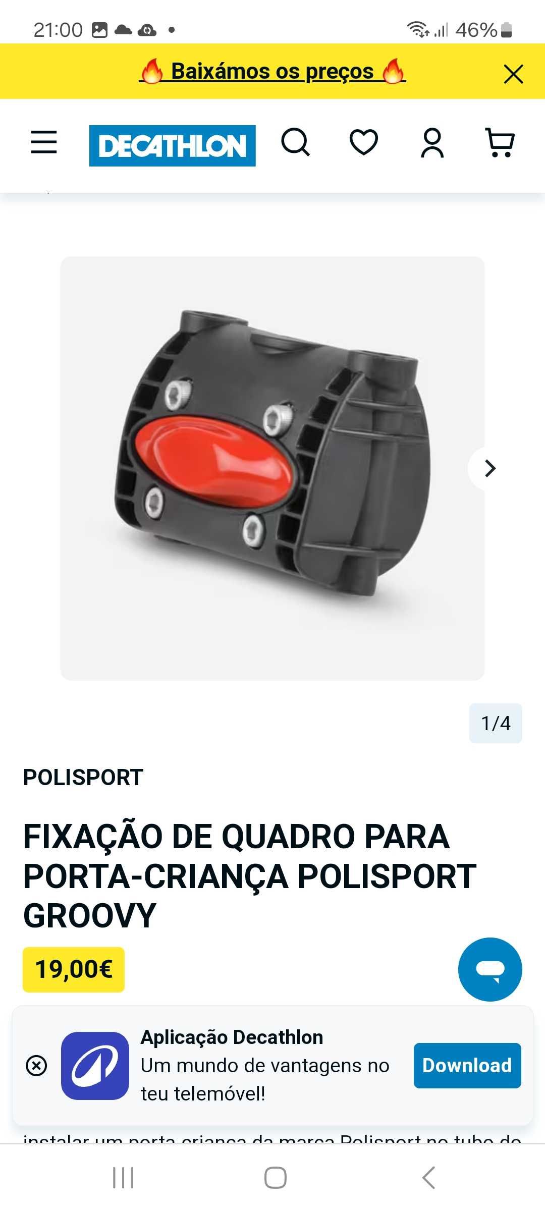 Cadeira nova, para bicicleta, para levar criança