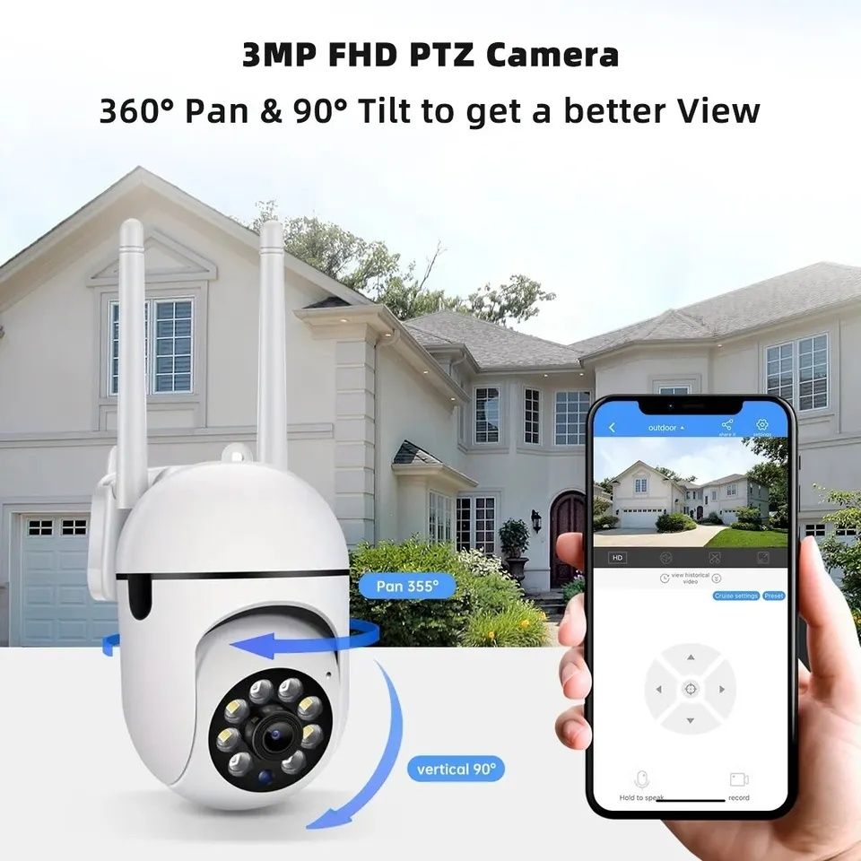 Kamera WiFi 3MP mała obrotowa. Nightvision.