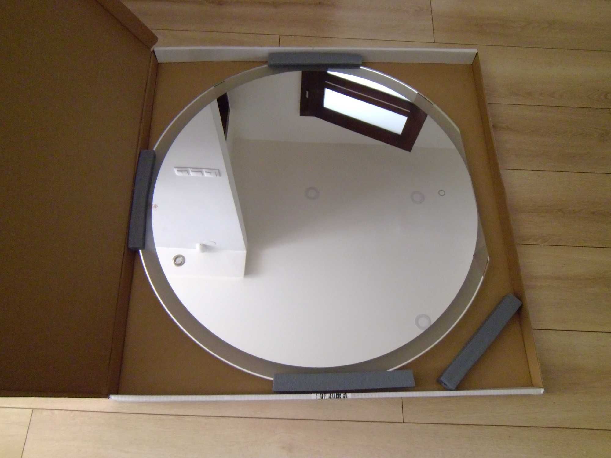 Lustro łazienkowe z LED fi 80cm. Włącznik dotykowy.