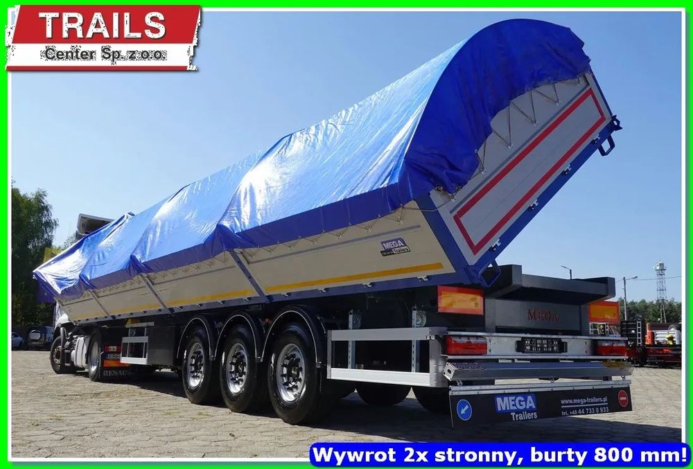 25 m³ wywrotka - platforma, 2-stronna, HARDOX 450 !!!  WYWROTKA 2x stronna + odpinane burty 800 mm, 3 osie, stelaż z plandeką