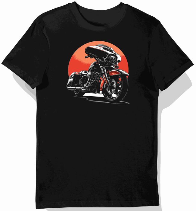 Koszulka męska czarna z Grafiką Szybkiego Motocykla L