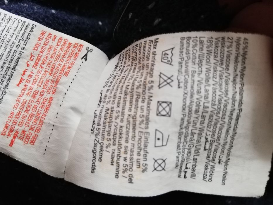 Sweter damski ciemnogranatowy droga mleczna gruby z guzikami L rozmiar