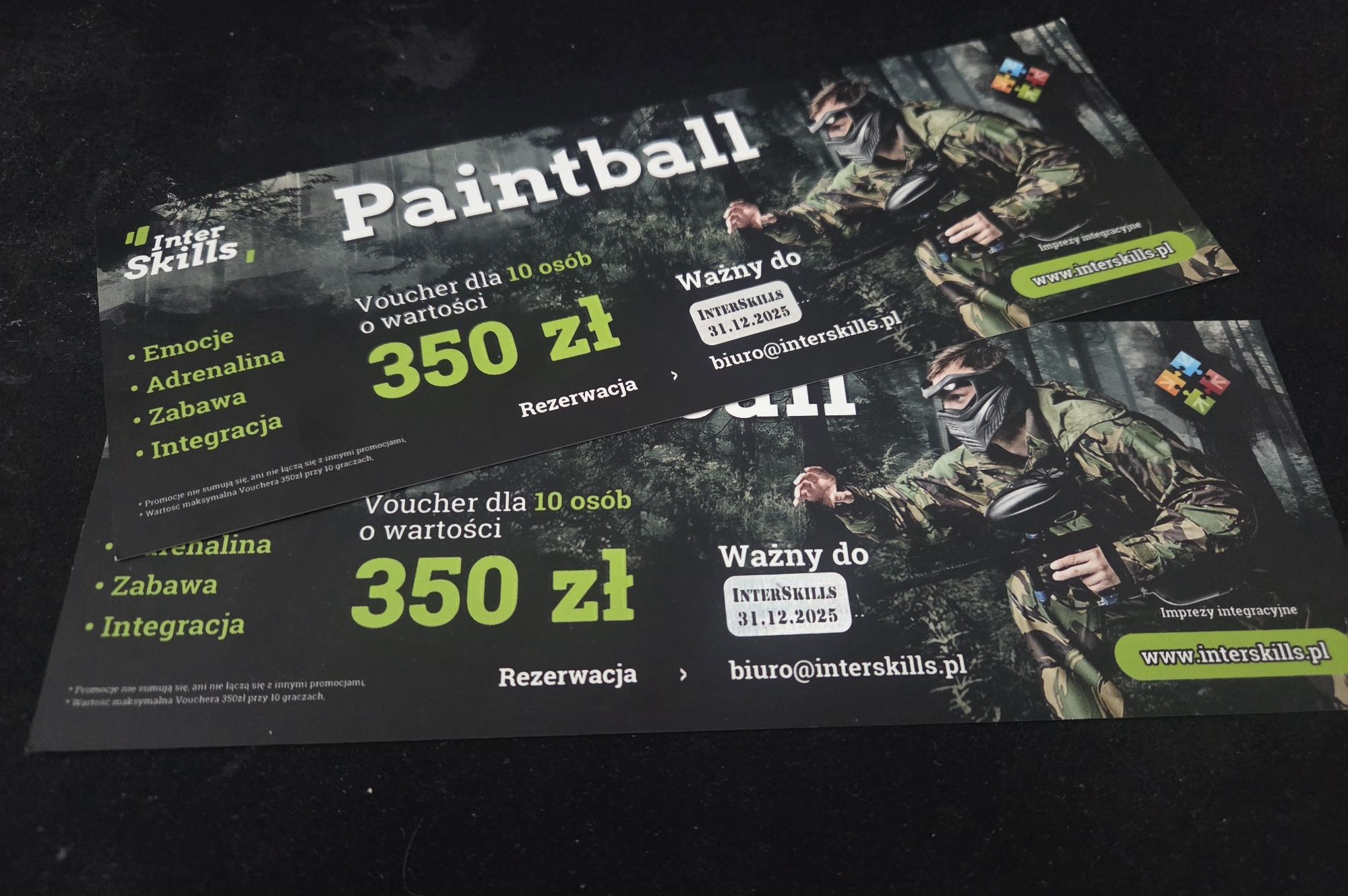 2 Vouchery  na Paintball - dla 10 osób