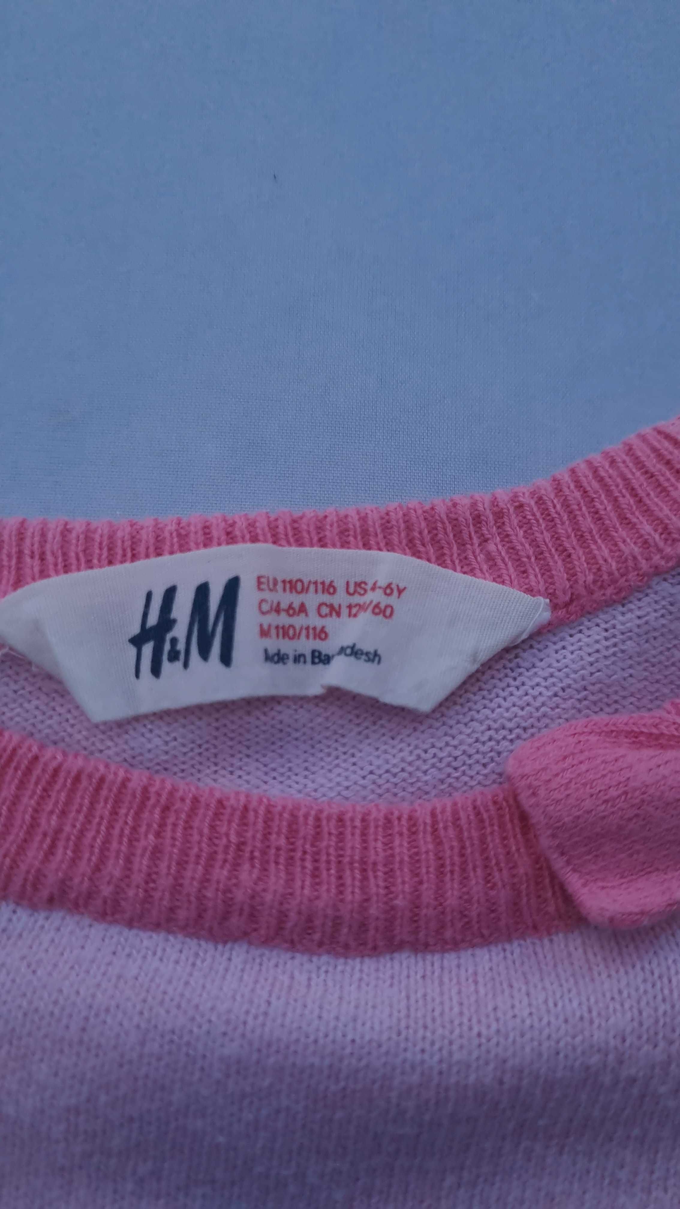 Wiosenno letni sweterek dla dziewczynki H&M rozm. 110/116