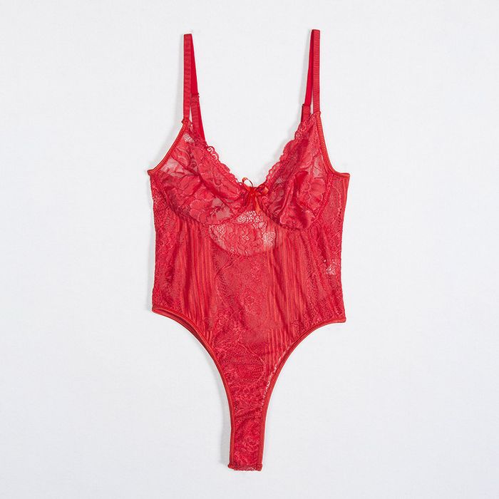Sexowne Przeźroczyste i Zmysłowe Koronkowe Damskie Body - M