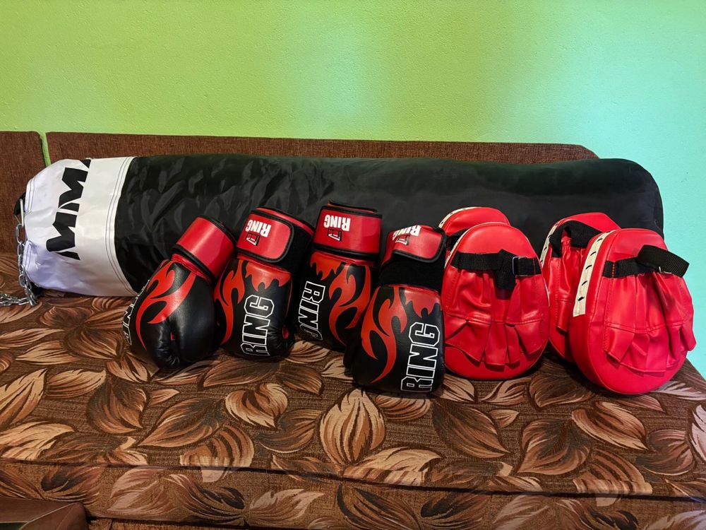 Worek do boxu, rekawice, tarcze