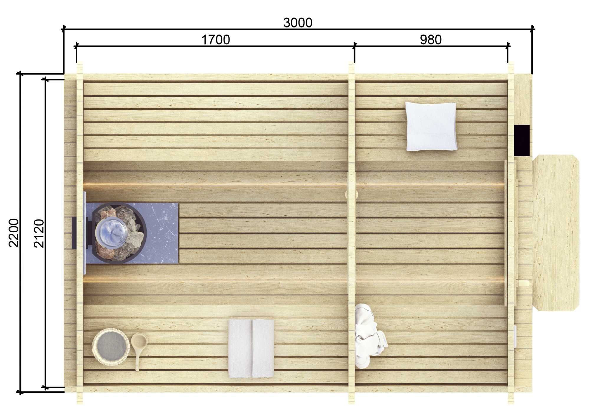 Sauna Ankel 3,0 z zabudowanym przedsionkiem
