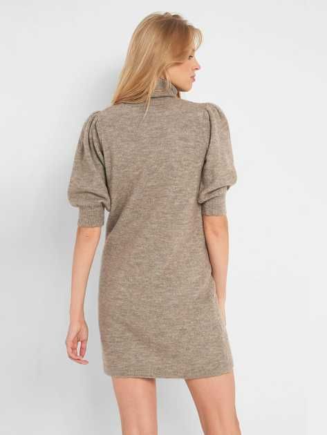 Sukienka dzianinowa z golfem ORSAY Beżowa r. 34 XS święta NOWA