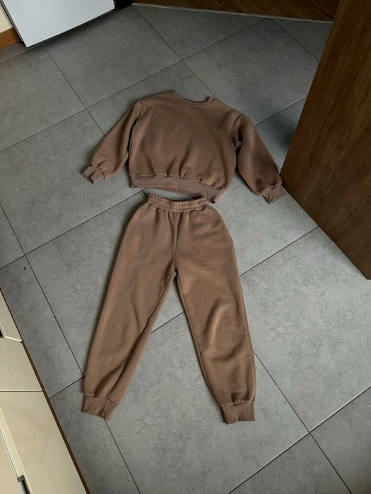 Флисовый теплый костюм цвет мокко бежевый размер s-m zara капучино