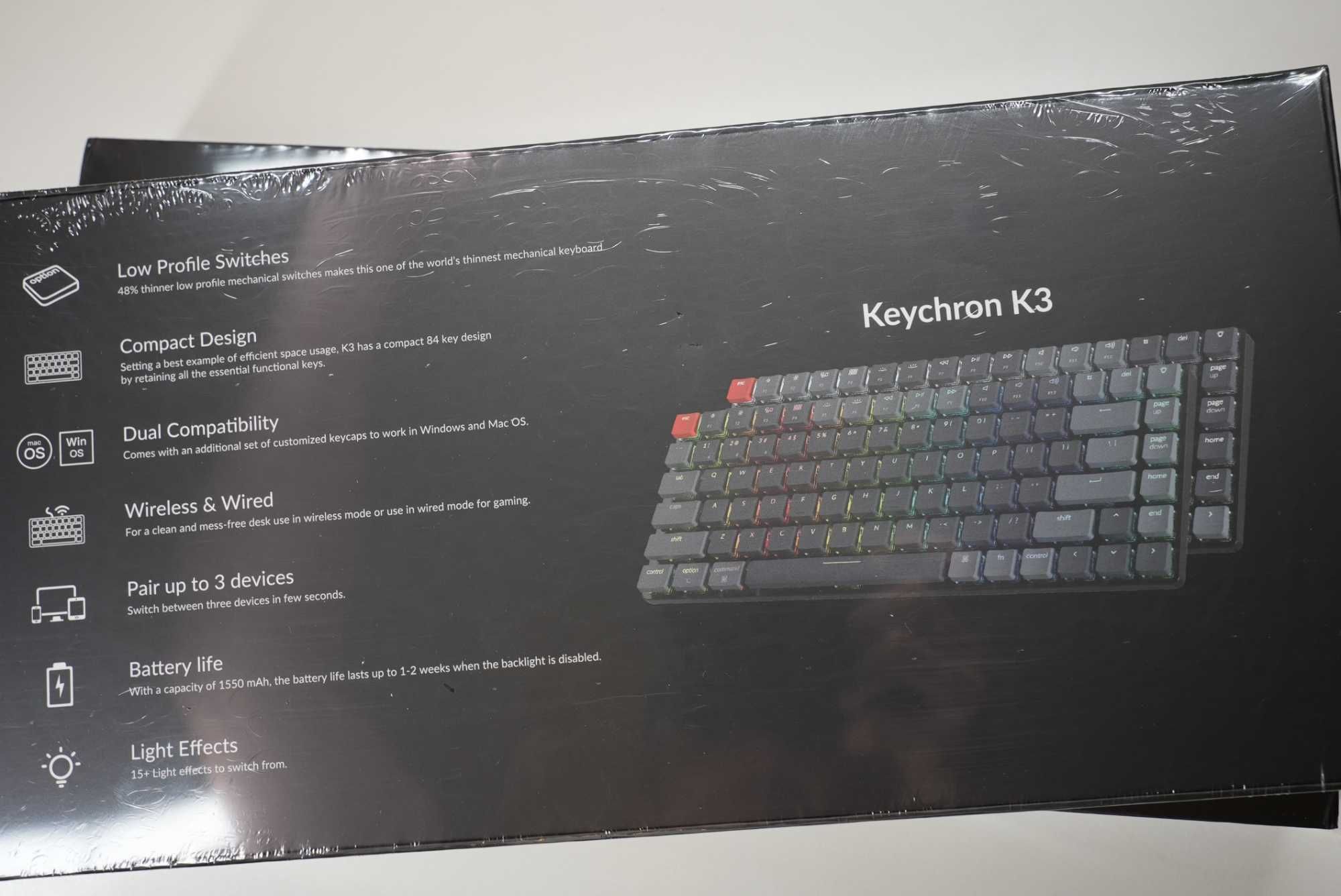 Клавиатура механическая Keychron K3 V2 RGB Brown hot-swap (ENG)