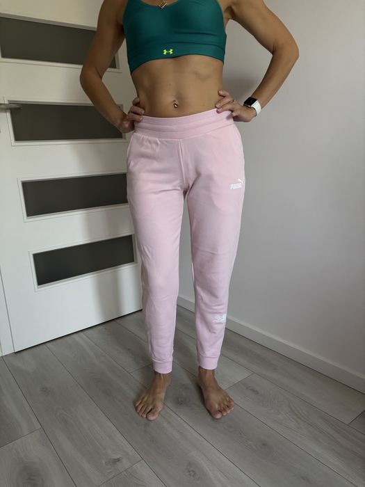 Spodnie damskie Puma Power Graphic Pants różowe 847115 VP 16 XS/M