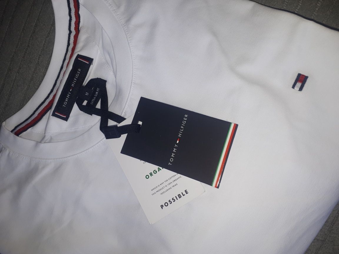 Nowa Bluzka Tommy Hilfiger biała unisex  XXL