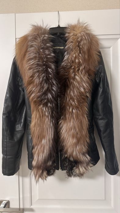 Шкіряна куртка з натуральним хутром