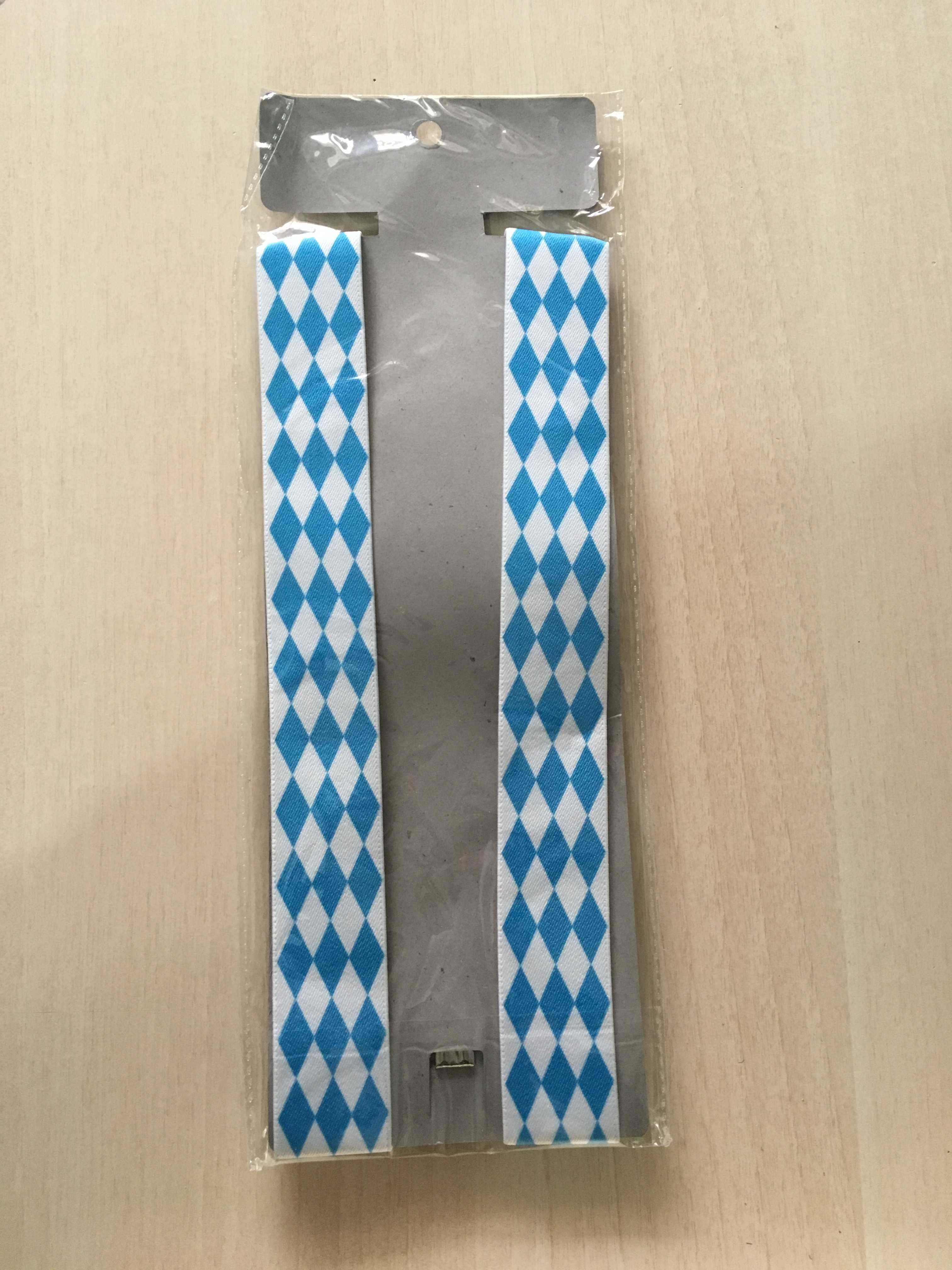 Suspensórios Azuis e Brancos Oktoberfest NOVOS