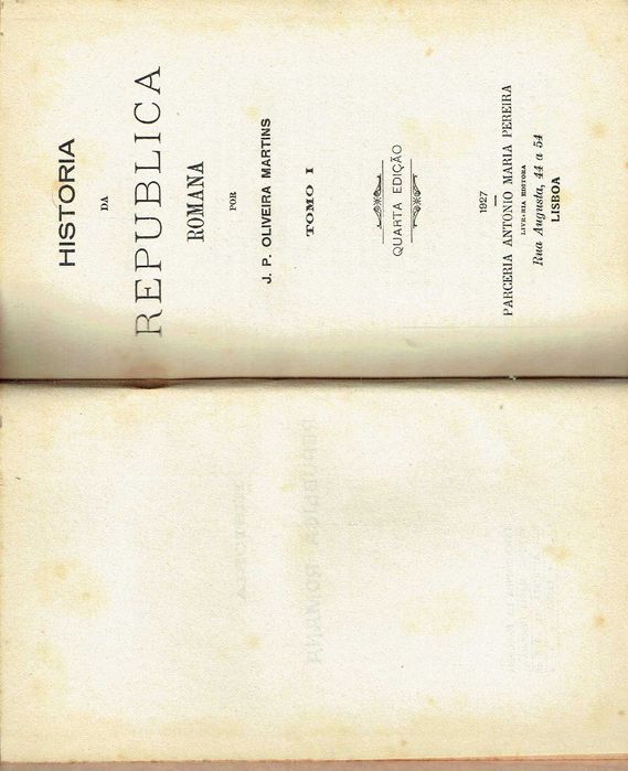 7837
	
Historia da Republica Romana - 2 Vols
de Oliveira Martins