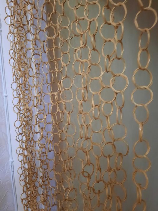 Шторы-колечки бамбук на дверной проем