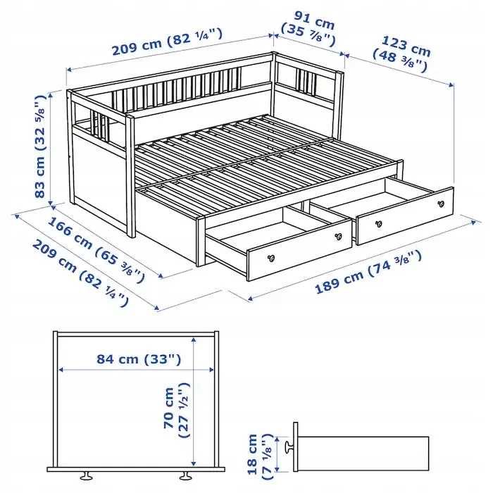 łóżko drewniane IKEA HEMNES