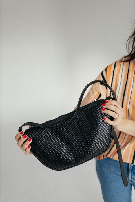 Велика шкіряна сумка, чорна сумка, кожаная сумка