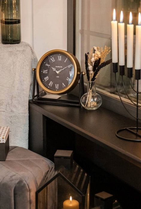 Nowy złoty zegar stołowy 27 cm