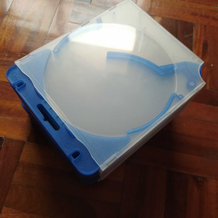 Lote 17 caixas plásticas arquivo CD Variopac com ejector, novas