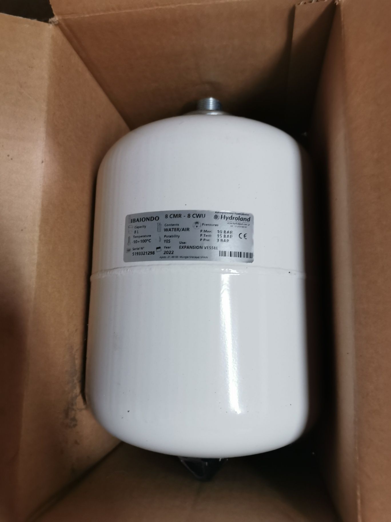 Naczynie wzbiorcze przeponowe 8L HYDROLAND nowe