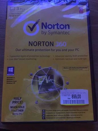 Лицензионный ключ Norton 360 AntiVirus  на один год,3 девайса