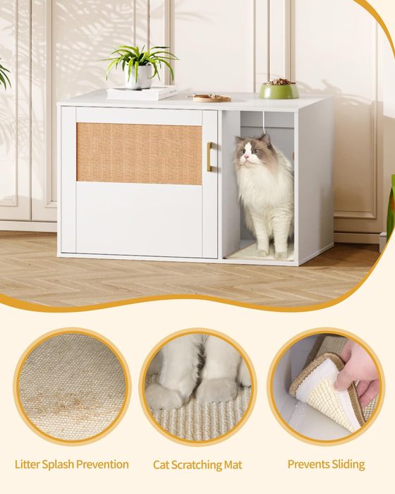 Szafka na kuwetę dla kota domek stolik boczny BOHO 50x80x50 cm WADA