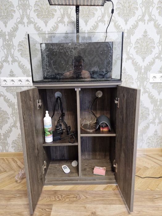 Аквариум 54 литра Тумба для аквариума Светильник Освещение Кораллы