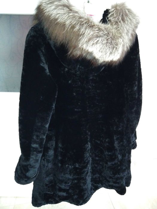 r. S-M naturalne futro z kapturem, mouton muton lis,skóra owcza, norki