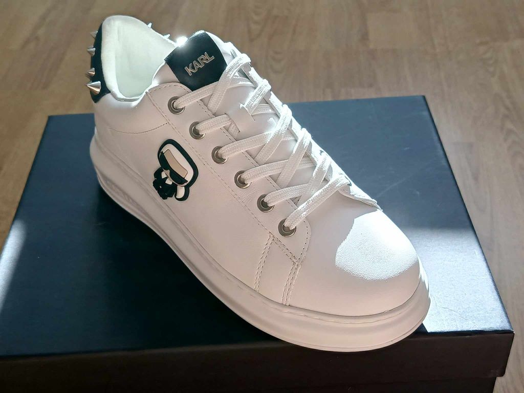 Sneakersy białe z ćwiekami KARL LAGERFELD