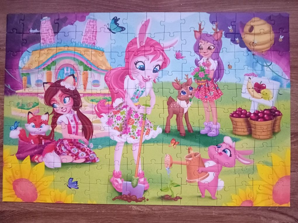 Enchantimals  puzzle + lalka i zwierzątko