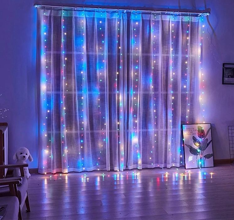 Акція! Гірлянда шторка 3*3м, 3*2м, біла жовта ОПТ