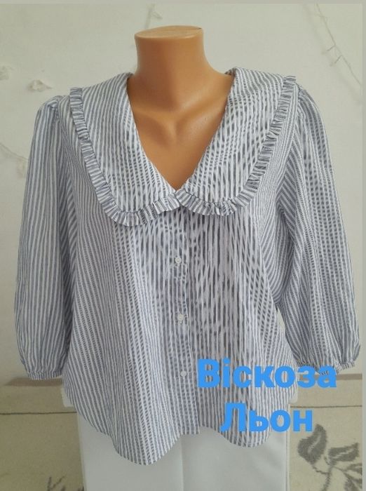 Сорочка, блузка у біло- синю смужку від бренду TU
