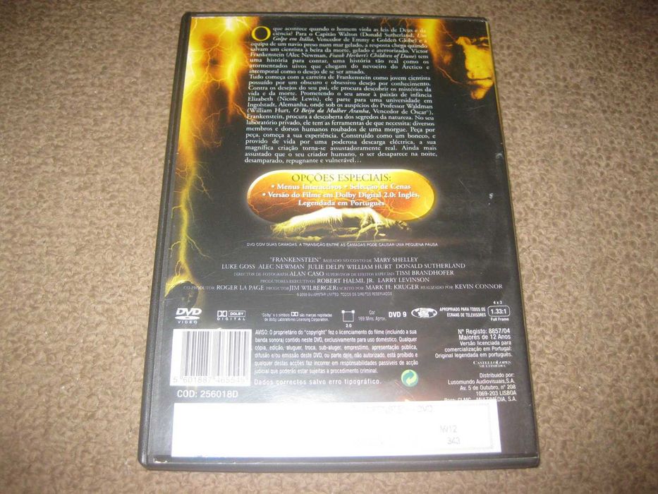DVD "Frankenstein" com Donald Sutherland