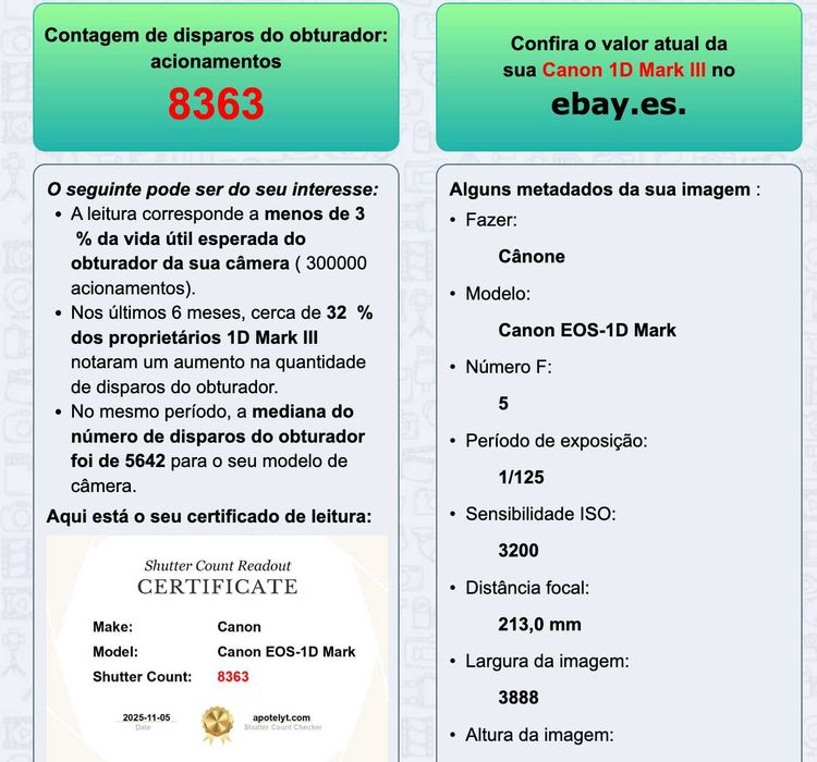 Canon 1D Mark III Como Nova! 8000 Disparos