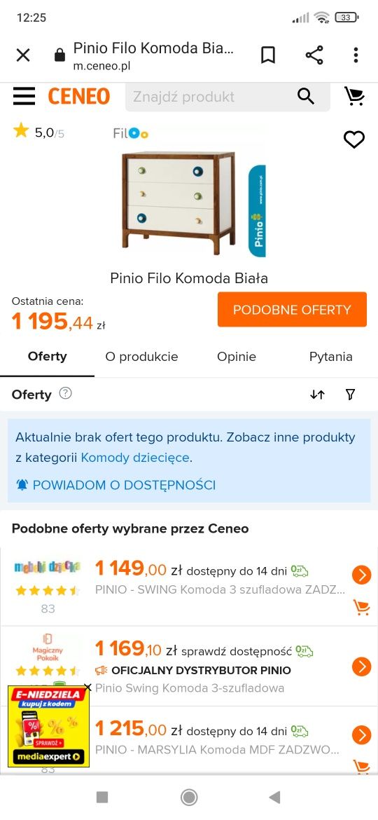 Meble do pokoju dzieci z litej sosny firmy Pinio