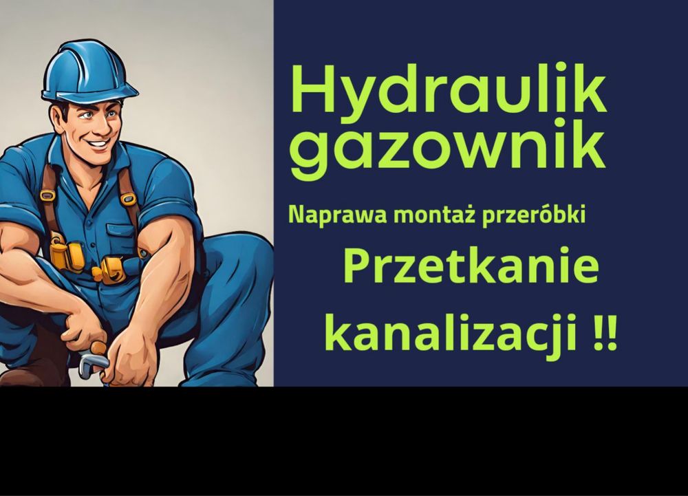 Hydraulik oraz Gazownik i Udrożnienia kanalizacyjne odpływy rury WC