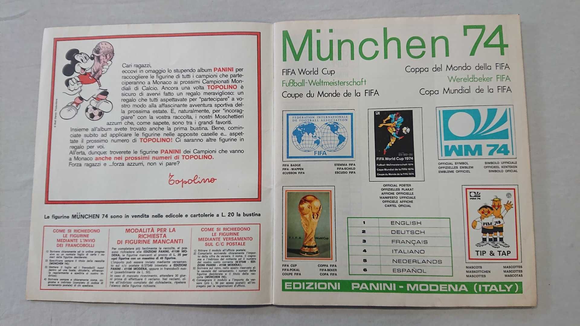 Caderneta Munchen 74 - PANINI