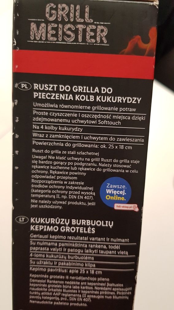 Ruszt do grilla do pieczenia kolb kukurydzy GRILL MEISTER