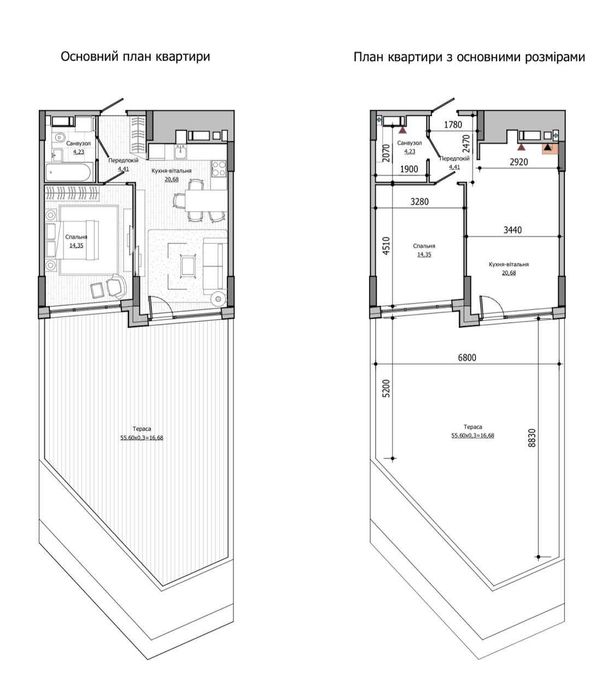 Унікальне планування! Найкраща пропозиція! 60,35 м.кв., 1-кімнатна.