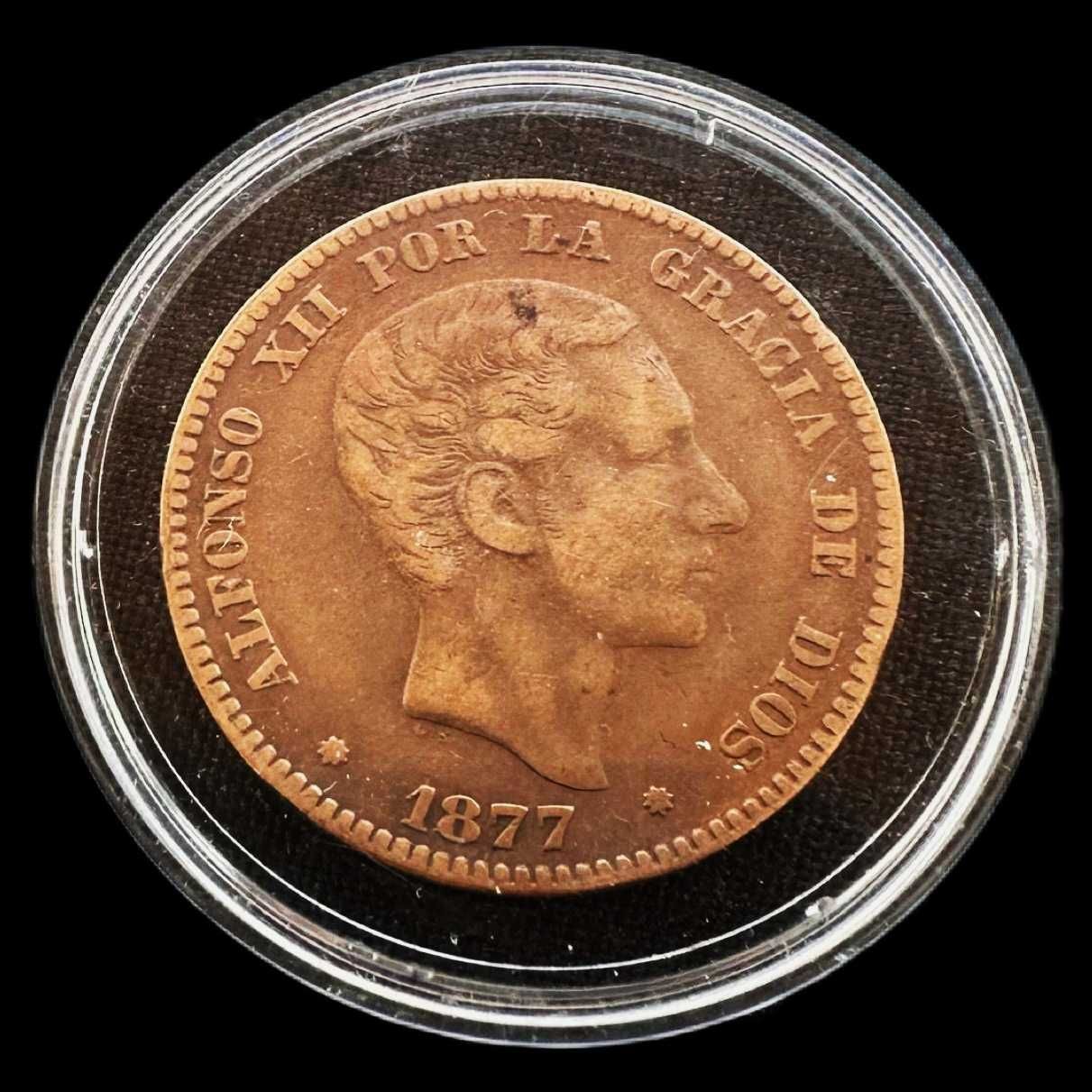 Moeda de 50 Centimos - 1877 - Espanha - Alfonso XII