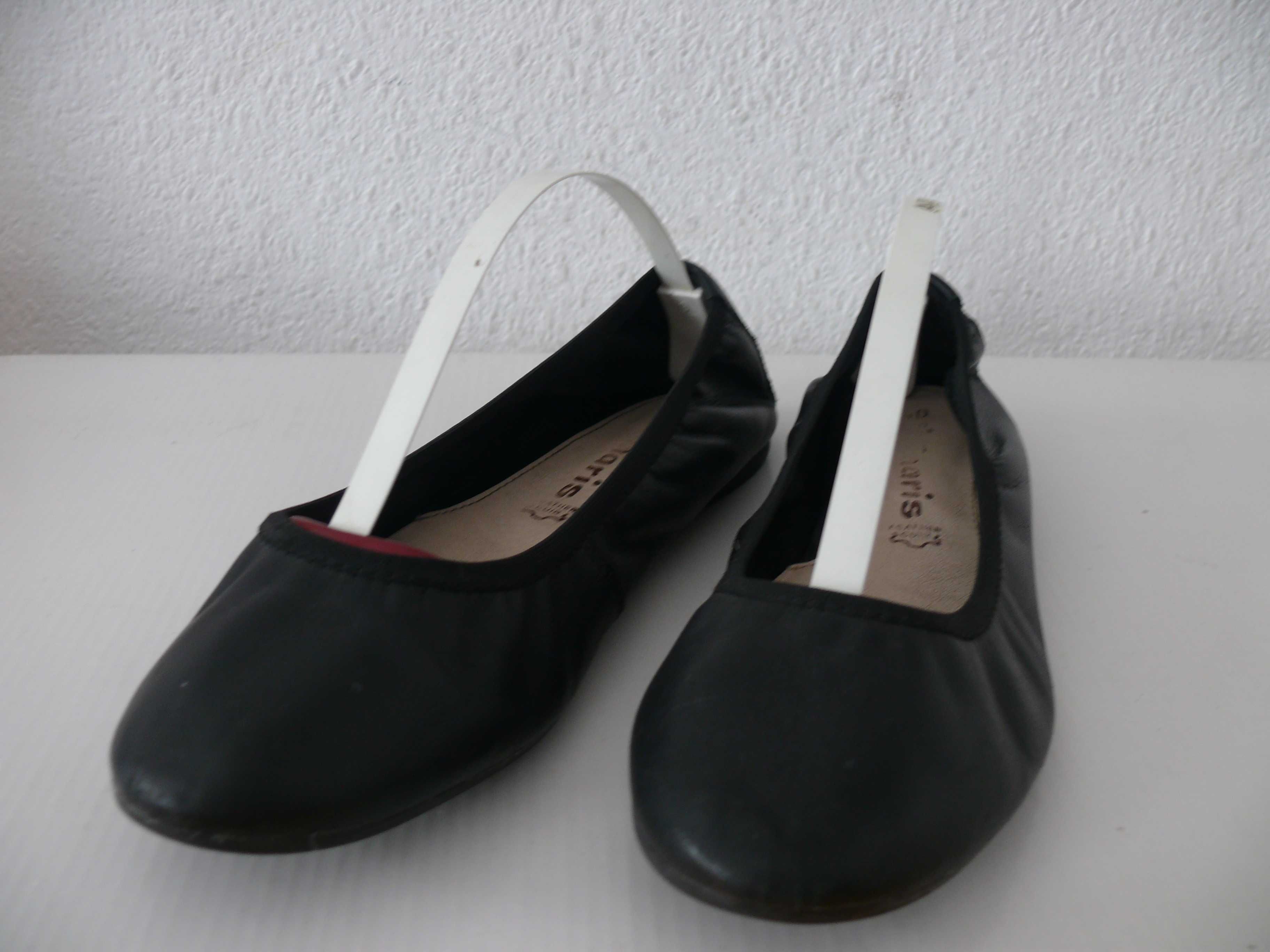 Baleriny czarne Tamaris skóra naturalna 100% roz.40